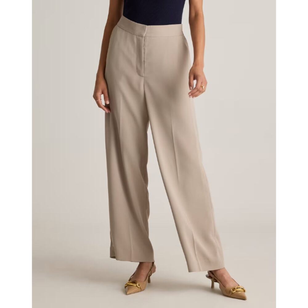 Quince Stretch Crepe Classic Trouser Pants Morel Gray Size 10